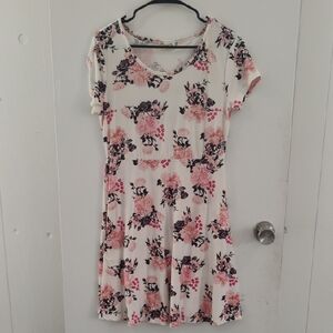 Bobbie Brooks Floral Midi Dress - Pink and Black